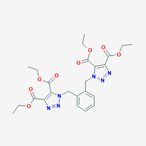 molecular formula C24H28N6O8 B289550 diethyl 1-(2-{[4,5-bis(ethoxycarbonyl)-1H-1,2,3-triazol-1-yl]methyl}benzyl)-1H-1,2,3-triazole-4,5-dicarboxylate 