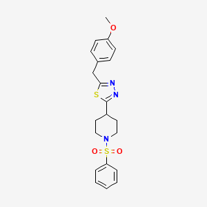 2-(4-Methoxybenzyl)-5-(1-(phenylsulfonyl)piperidin-4-yl)-1,3,4-thiadiazole