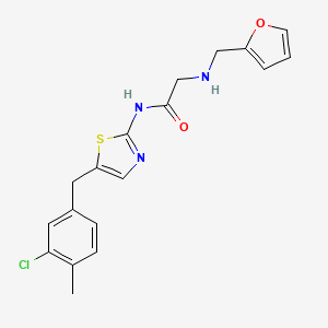 molecular formula C18H18ClN3O2S B2895504 N-(5-(3-chloro-4-methylbenzyl)thiazol-2-yl)-2-((furan-2-ylmethyl)amino)acetamide CAS No. 780818-95-3