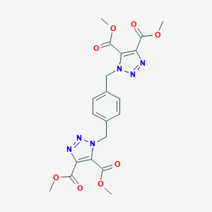 molecular formula C20H20N6O8 B289551 dimethyl 1-(4-{[4,5-bis(methoxycarbonyl)-1H-1,2,3-triazol-1-yl]methyl}benzyl)-1H-1,2,3-triazole-4,5-dicarboxylate 