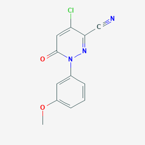 molecular formula C12H8ClN3O2 B2895516 4-氯-1-(3-甲氧基苯基)-6-氧代-1,6-二氢-3-吡啶甲腈 CAS No. 306976-54-5