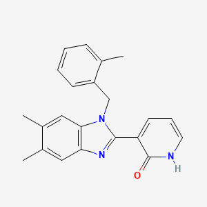 molecular formula C22H21N3O B2895522 3-[5,6-dimethyl-1-(2-methylbenzyl)-1H-1,3-benzimidazol-2-yl]-2(1H)-pyridinone CAS No. 860787-66-2