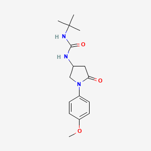 molecular formula C16H23N3O3 B2895523 3-tert-butyl-1-[1-(4-methoxyphenyl)-5-oxopyrrolidin-3-yl]urea CAS No. 877640-30-7