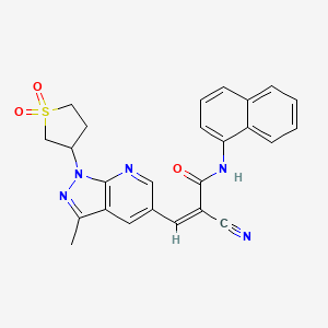 molecular formula C25H21N5O3S B2895525 (Z)-2-cyano-3-[1-(1,1-dioxothiolan-3-yl)-3-methylpyrazolo[3,4-b]pyridin-5-yl]-N-naphthalen-1-ylprop-2-enamide CAS No. 1241690-27-6