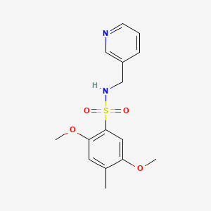 molecular formula C15H18N2O4S B2895527 2,5-dimethoxy-4-methyl-N-(pyridin-3-ylmethyl)benzenesulfonamide CAS No. 873579-18-1