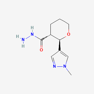 rac-(2R,3R)-2-(1-methyl-1H-pyrazol-4-yl)oxane-3-carbohydrazide, trans