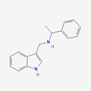 molecular formula C17H18N2 B2895537 N-(1H-indol-3-ylmethyl)-1-phenylethanamine CAS No. 101574-23-6