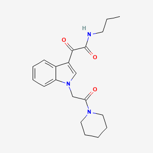 molecular formula C20H25N3O3 B2895550 2-oxo-2-[1-(2-oxo-2-piperidin-1-ylethyl)indol-3-yl]-N-propylacetamide CAS No. 872860-94-1