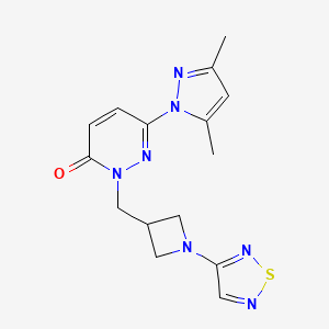 molecular formula C15H17N7OS B2895553 6-(3,5-dimethyl-1H-pyrazol-1-yl)-2-{[1-(1,2,5-thiadiazol-3-yl)azetidin-3-yl]methyl}-2,3-dihydropyridazin-3-one CAS No. 2198747-70-3