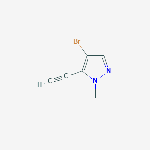 molecular formula C6H5BrN2 B2895560 4-Bromo-5-ethynyl-1-methylpyrazole CAS No. 1602782-77-3