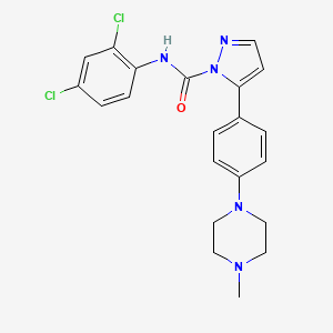 molecular formula C21H21Cl2N5O B2895561 N-(2,4-dichlorophenyl)-5-[4-(4-methylpiperazin-1-yl)phenyl]pyrazole-1-carboxamide CAS No. 321998-94-1