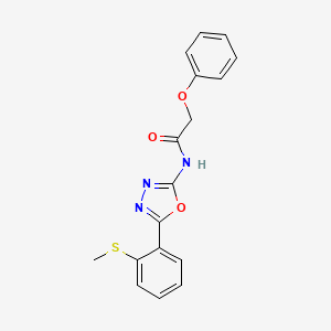 molecular formula C17H15N3O3S B2895564 N-[5-(2-甲基硫代苯基)-1,3,4-恶二唑-2-基]-2-苯氧基乙酰胺 CAS No. 886911-05-3