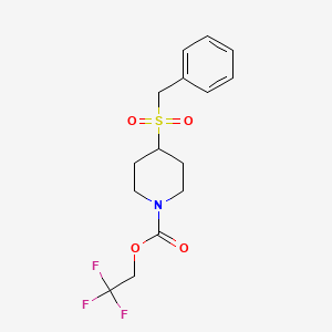 molecular formula C15H18F3NO4S B2895574 2,2,2-Trifluoroethyl 4-(benzylsulfonyl)piperidine-1-carboxylate CAS No. 2034308-95-5