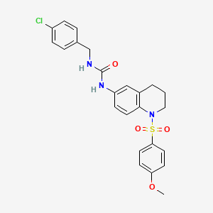 molecular formula C24H24ClN3O4S B2895588 1-(4-Chlorobenzyl)-3-(1-((4-methoxyphenyl)sulfonyl)-1,2,3,4-tetrahydroquinolin-6-yl)urea CAS No. 1203283-80-0