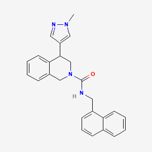 molecular formula C25H24N4O B2895589 4-(1-甲基-1H-吡唑-4-基)-N-(萘-1-基甲基)-3,4-二氢异喹啉-2(1H)-甲酰胺 CAS No. 2034387-42-1