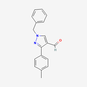 molecular formula C18H16N2O B2895600 1-benzyl-3-(4-methylphenyl)-1H-pyrazole-4-carbaldehyde CAS No. 956783-07-6