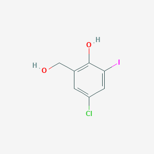 molecular formula C7H6ClIO2 B2895616 4-Chloro-2-(hydroxymethyl)-6-iodophenol CAS No. 861442-04-8