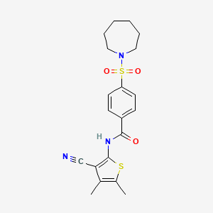 4-(azepan-1-ylsulfonyl)-N-(3-cyano-4,5-dimethylthiophen-2-yl)benzamide