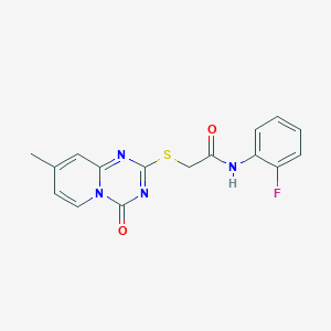 N-(2-fluorophenyl)-2-(8-methyl-4-oxopyrido[1,2-a][1,3,5]triazin-2-yl)sulfanylacetamide