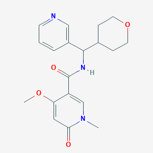 4-methoxy-1-methyl-6-oxo-N-(pyridin-3-yl(tetrahydro-2H-pyran-4-yl)methyl)-1,6-dihydropyridine-3-carboxamide