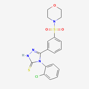 molecular formula C18H17ClN4O3S2 B2895683 4-(2-chlorophenyl)-5-[3-(morpholine-4-sulfonyl)phenyl]-4H-1,2,4-triazole-3-thiol CAS No. 748793-42-2