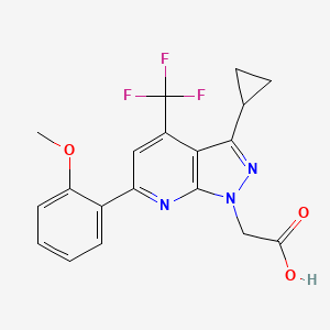molecular formula C19H16F3N3O3 B2895706 [3-cyclopropyl-6-(2-methoxyphenyl)-4-(trifluoromethyl)-1H-pyrazolo[3,4-b]pyridin-1-yl]acetic acid CAS No. 937606-16-1