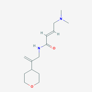 molecular formula C14H24N2O2 B2895707 (E)-4-(Dimethylamino)-N-[2-(oxan-4-yl)prop-2-enyl]but-2-enamide CAS No. 2411324-06-4