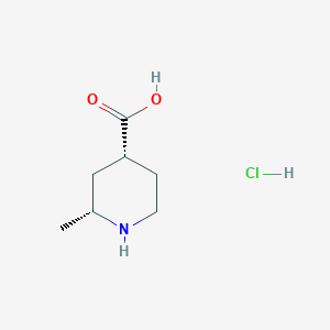 molecular formula C7H14ClNO2 B2895712 Rac-(2r,4r)-2-methylpiperidine-4-carboxylic acid hydrochloride CAS No. 1807912-30-6