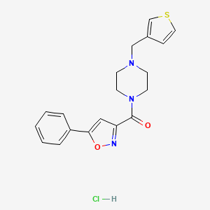 (5-Phenylisoxazol-3-yl)(4-(thiophen-3-ylmethyl)piperazin-1-yl)methanone hydrochloride