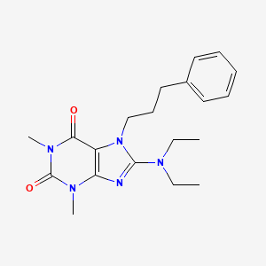 molecular formula C20H27N5O2 B2895723 8-Diethylamino-1,3-dimethyl-7-(3-phenyl-propyl)-3,7-dihydro-purine-2,6-dione CAS No. 370575-00-1