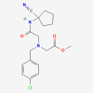 molecular formula C18H22ClN3O3 B2895737 Methyl 2-[(4-chlorophenyl)methyl-[2-[(1-cyanocyclopentyl)amino]-2-oxoethyl]amino]acetate CAS No. 1241315-39-8