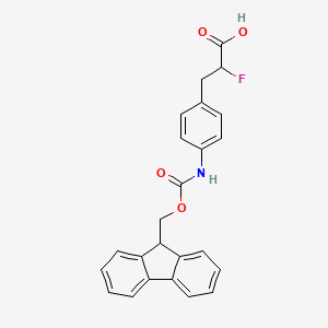 molecular formula C24H20FNO4 B2895739 3-[4-(9H-芴-9-基甲氧羰基氨基)苯基]-2-氟丙酸 CAS No. 2470439-75-7
