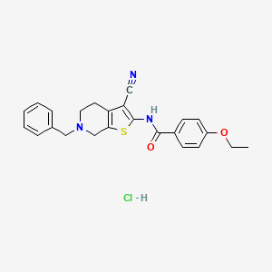 molecular formula C24H24ClN3O2S B2895740 N-(6-苄基-3-氰基-4,5,6,7-四氢噻吩并[2,3-c]吡啶-2-基)-4-乙氧基苯甲酰胺盐酸盐 CAS No. 1215325-12-4
