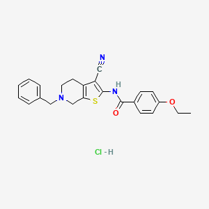 molecular formula C24H24ClN3O2S B2895740 N-(6-benzyl-3-cyano-4,5,6,7-tetrahydrothieno[2,3-c]pyridin-2-yl)-4-ethoxybenzamide hydrochloride CAS No. 1215325-12-4