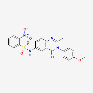 molecular formula C22H18N4O6S B2895746 N-(3-(4-methoxyphenyl)-2-methyl-4-oxo-3,4-dihydroquinazolin-6-yl)-2-nitrobenzenesulfonamide CAS No. 1105238-72-9