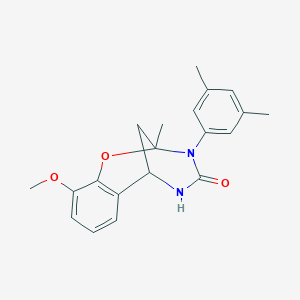 molecular formula C20H22N2O3 B2895750 3-(3,5-dimethylphenyl)-10-methoxy-2-methyl-5,6-dihydro-2H-2,6-methanobenzo[g][1,3,5]oxadiazocin-4(3H)-one CAS No. 899213-32-2