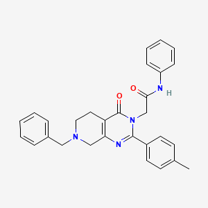 molecular formula C29H28N4O2 B2895751 2-(7-benzyl-4-oxo-2-(p-tolyl)-5,6,7,8-tetrahydropyrido[3,4-d]pyrimidin-3(4H)-yl)-N-phenylacetamide CAS No. 1189472-39-6