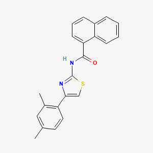 molecular formula C22H18N2OS B2895776 N-[4-(2,4-dimethylphenyl)-1,3-thiazol-2-yl]naphthalene-1-carboxamide CAS No. 313528-96-0