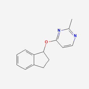 molecular formula C14H14N2O B2895778 4-(2,3-dihydro-1H-inden-1-yloxy)-2-methylpyrimidine CAS No. 2178771-30-5