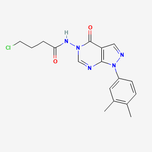 molecular formula C17H18ClN5O2 B2895780 4-chloro-N-(1-(3,4-dimethylphenyl)-4-oxo-1H-pyrazolo[3,4-d]pyrimidin-5(4H)-yl)butanamide CAS No. 900008-67-5