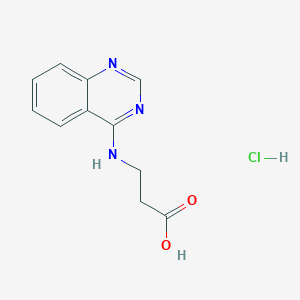 molecular formula C11H12ClN3O2 B2895781 3-(Quinazolin-4-ylamino)-propionic acid hydrochloride CAS No. 1093747-05-7