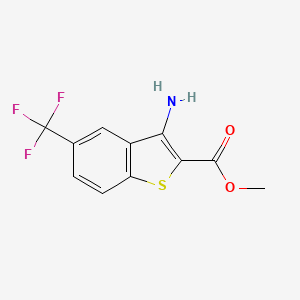 molecular formula C11H8F3NO2S B2895783 Methyl 3-Amino-5-(trifluoromethyl)benzothiophene-2-carboxylate CAS No. 1609256-10-1