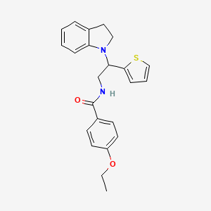 molecular formula C23H24N2O2S B2895791 4-ethoxy-N-(2-(indolin-1-yl)-2-(thiophen-2-yl)ethyl)benzamide CAS No. 898459-19-3