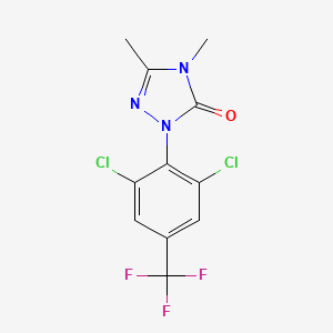 molecular formula C11H8Cl2F3N3O B2895795 2-[2,6-dichloro-4-(trifluoromethyl)phenyl]-4,5-dimethyl-2,4-dihydro-3H-1,2,4-triazol-3-one CAS No. 186042-18-2