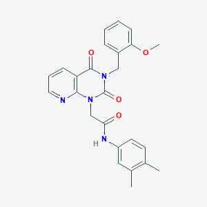 molecular formula C25H24N4O4 B2895796 N-(3,4-dimethylphenyl)-2-[3-(2-methoxybenzyl)-2,4-dioxo-3,4-dihydropyrido[2,3-d]pyrimidin-1(2H)-yl]acetamide CAS No. 902923-85-7
