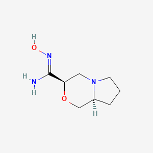 molecular formula C8H15N3O2 B2895809 (3R,8aS)-N'-hydroxy-hexahydro-1H-pyrrolo[2,1-c]morpholine-3-carboximidamide CAS No. 2137136-41-3
