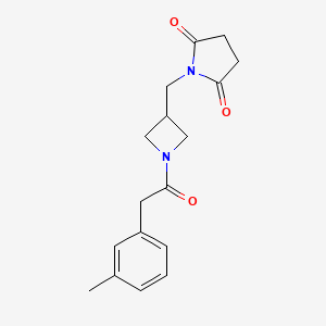molecular formula C17H20N2O3 B2895817 1-({1-[2-(3-Methylphenyl)acetyl]azetidin-3-yl}methyl)pyrrolidine-2,5-dione CAS No. 2097895-48-0