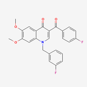 molecular formula C25H19F2NO4 B2895827 3-(4-氟苯甲酰)-1-[(3-氟苯基)甲基]-6,7-二甲氧基-1,4-二氢喹啉-4-酮 CAS No. 866727-22-2