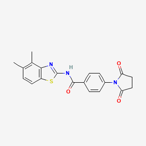 molecular formula C20H17N3O3S B2895832 N-(4,5-二甲基苯并[d]噻唑-2-基)-4-(2,5-二氧代吡咯烷-1-基)苯甲酰胺 CAS No. 864860-78-6