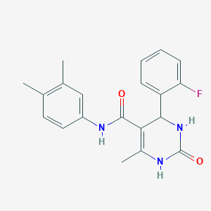 B2895833 N-(3,4-dimethylphenyl)-4-(2-fluorophenyl)-6-methyl-2-oxo-1,2,3,4-tetrahydropyrimidine-5-carboxamide CAS No. 406690-33-3